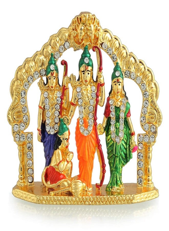 GCT Ram Darbar Idol Lord Rama Laxman Hanuman Sita Family Murti (B-145) Color Metal Statue for Home Décor Car Dashboard Mandir Pooja Murti Temple Puja Office Table Showpiece - Image 1